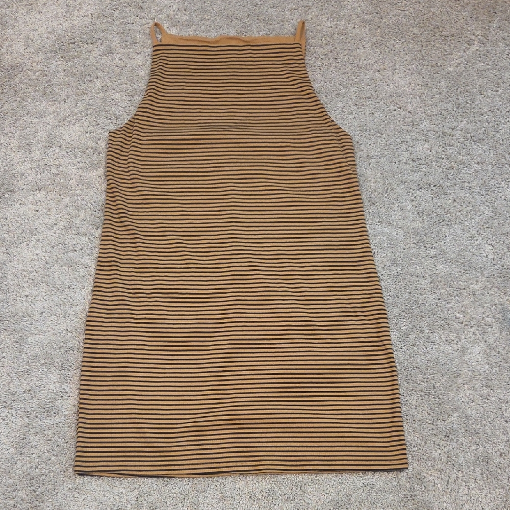 a new day Striped Tan Mini Dress